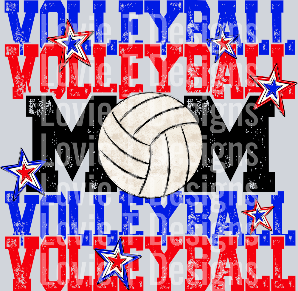 Volleyball Mom Red Royal