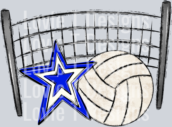 Volleyball Mom Royal White Pocket