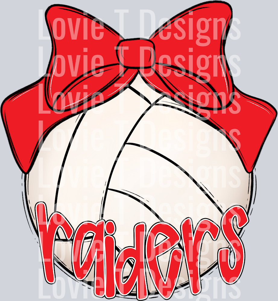 VOLLEYBALL Sport Bow RED RAIDERS