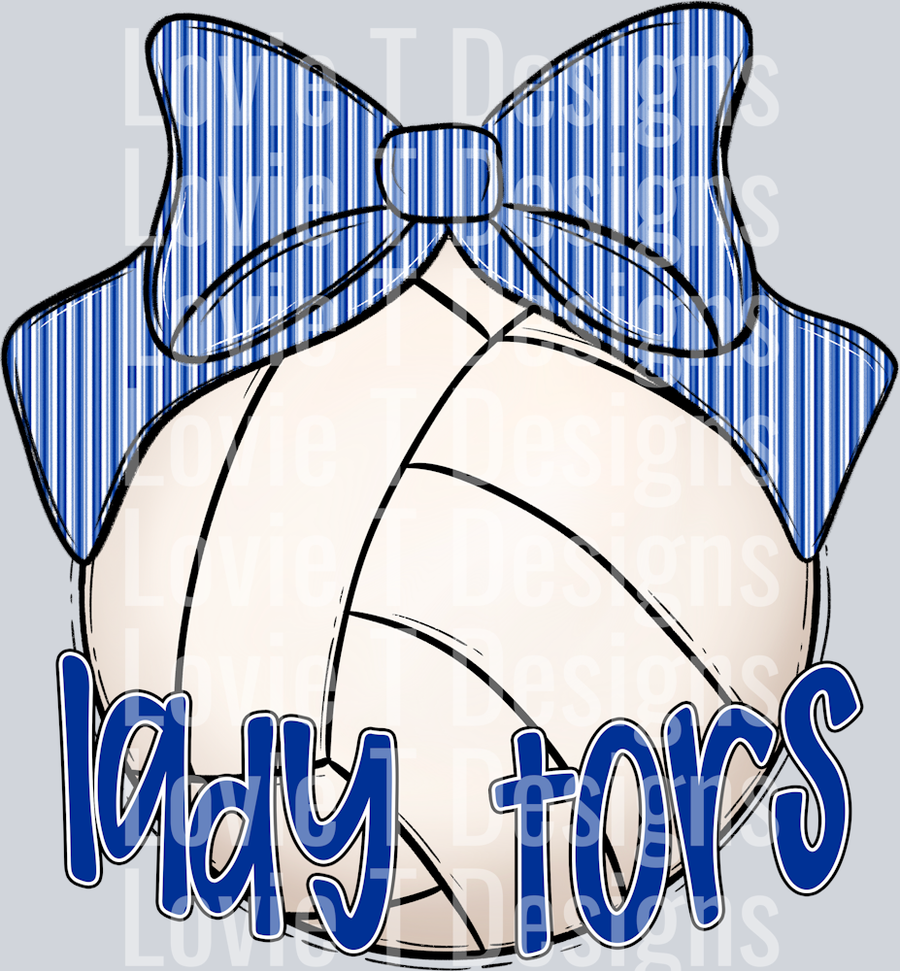 VOLLEYBALL WITH ROYAL SEERSUCKER BOW LADY TORS
