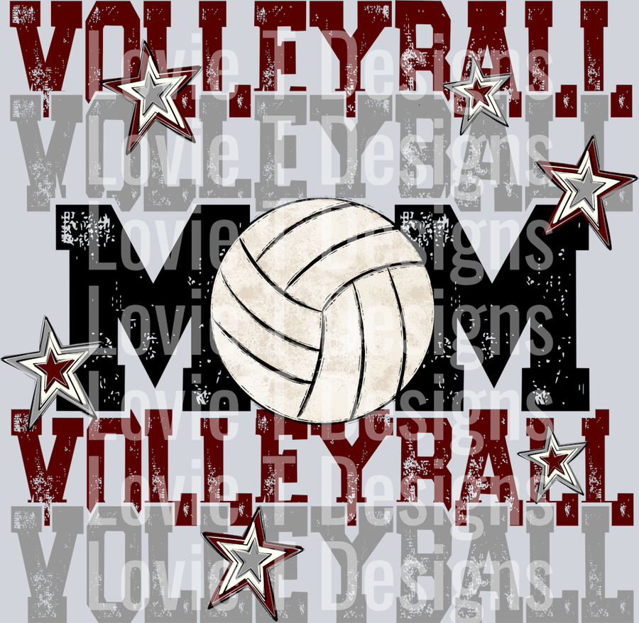 VolleyballMom Maroon Grey