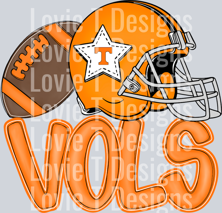 VOLS HELMET + FOOTBALL STACKED