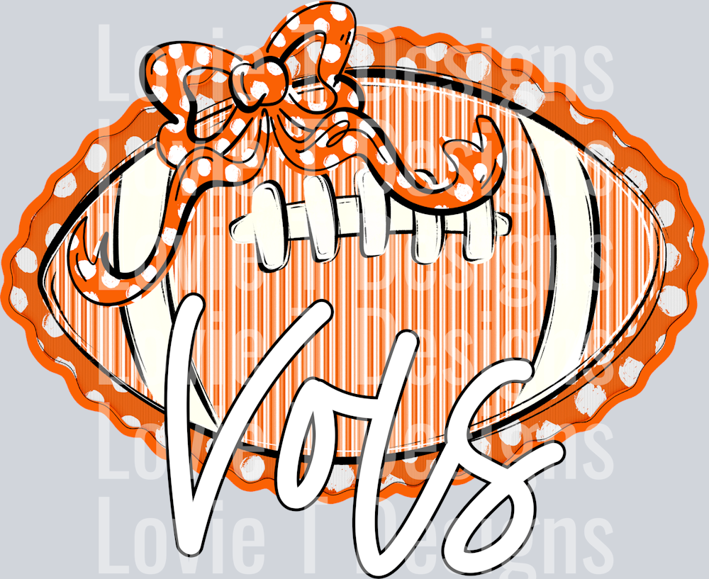 VOLS ORANGE FOOTBALL AND DOTTED BOW