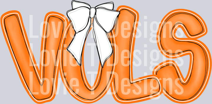 VOLS ORANGE WITH WHITE BOW