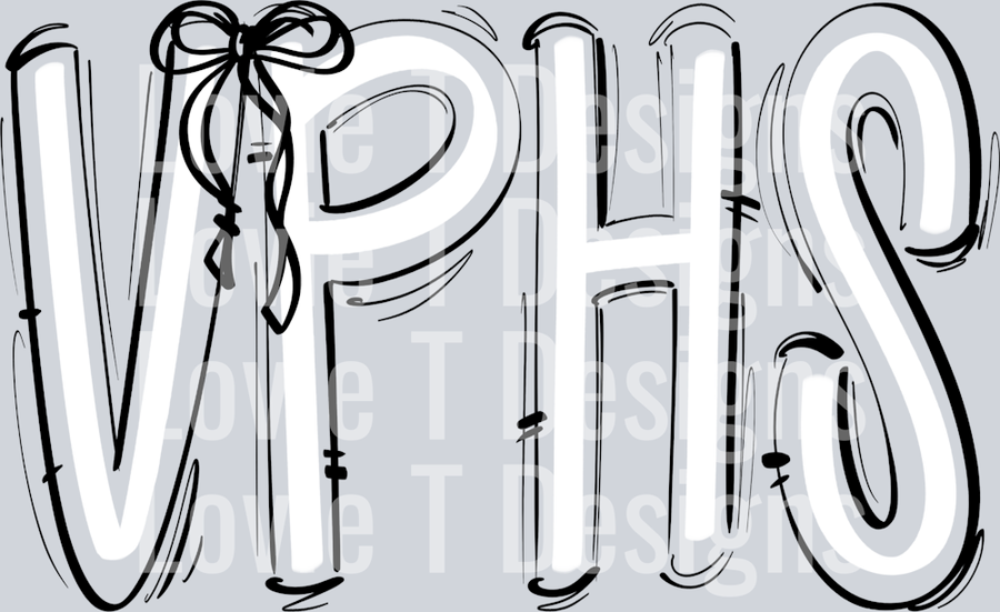 VPHS SPACED OUT BLACK TOP WHITE BASE WITH BOW - Copy