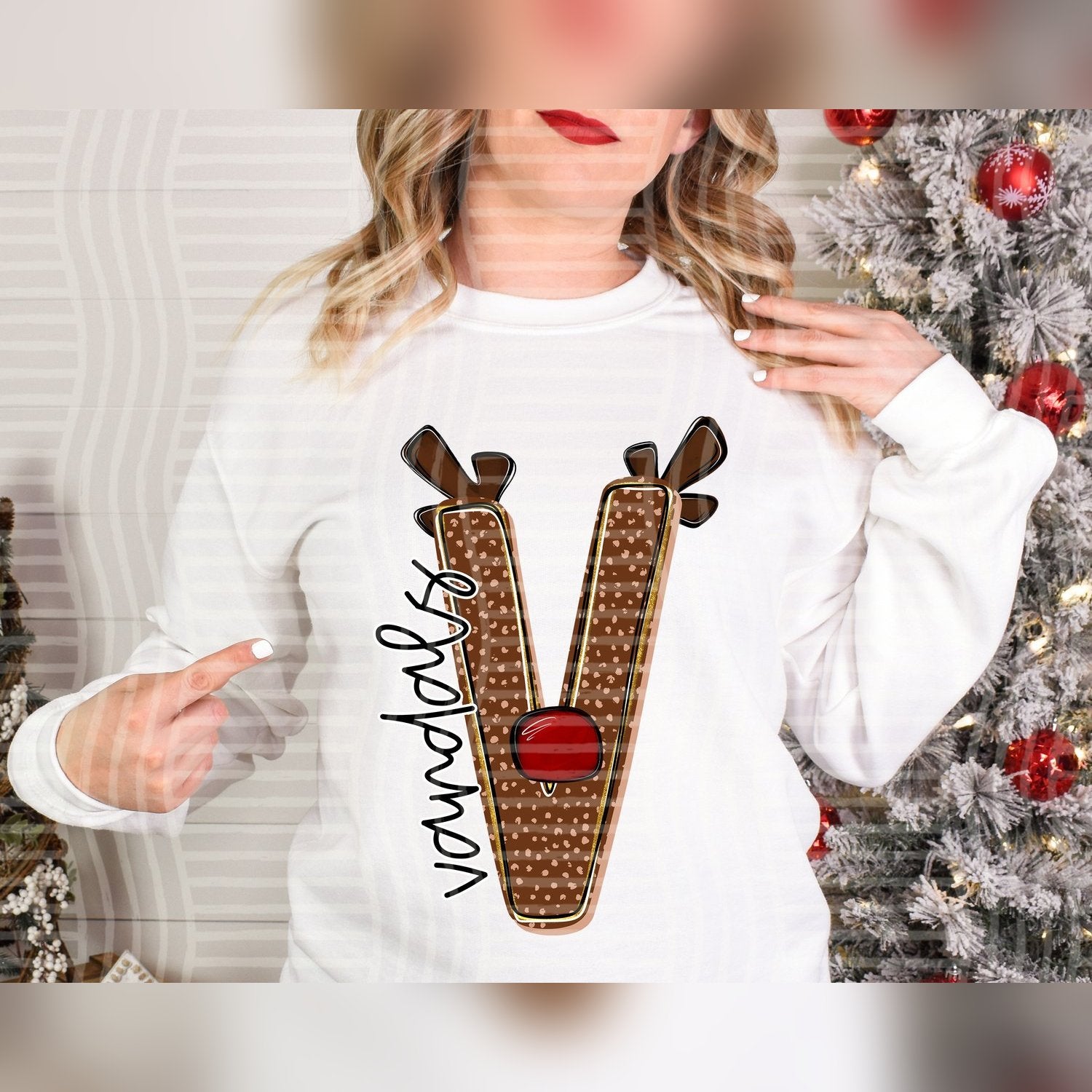 Deer Antler Initial Mascots Vandals design