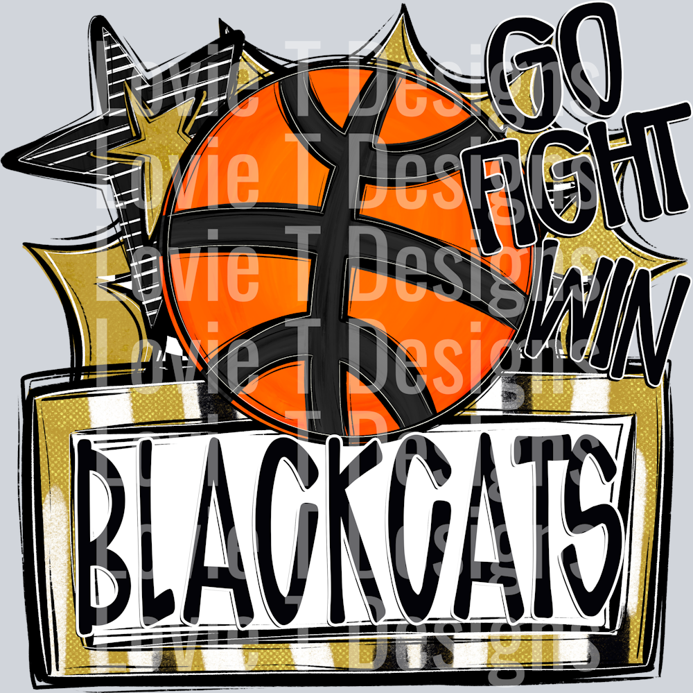 Vegas Gold Go Fight Win Basketball BlackCats