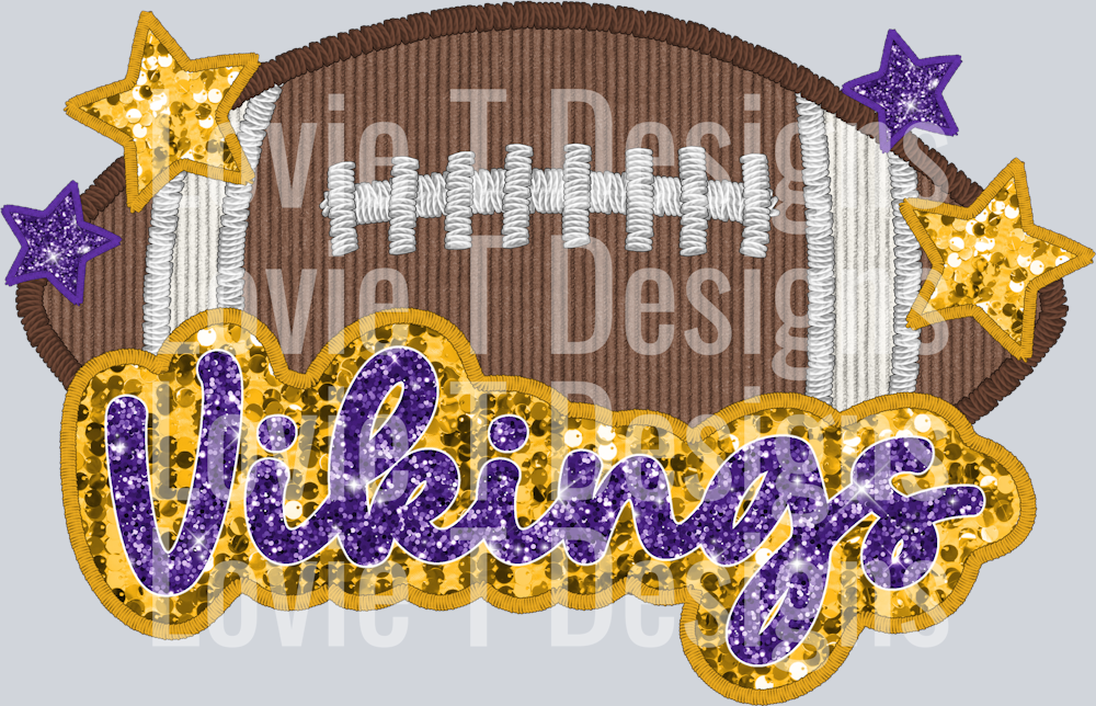 Vikings Football Faux Applique
