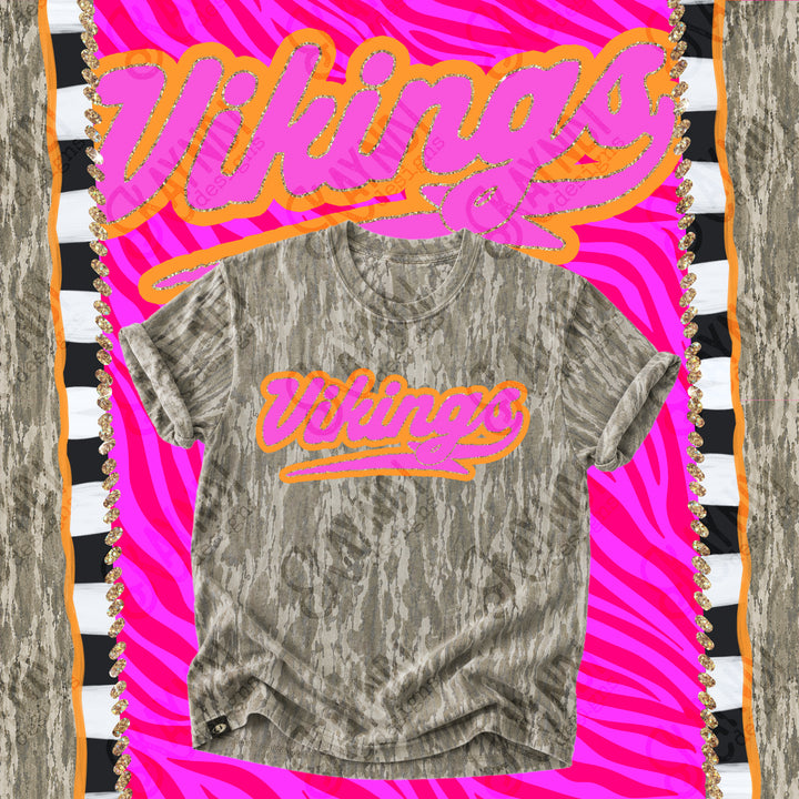 Prism Script Mascot Light Wash Camo Tee
