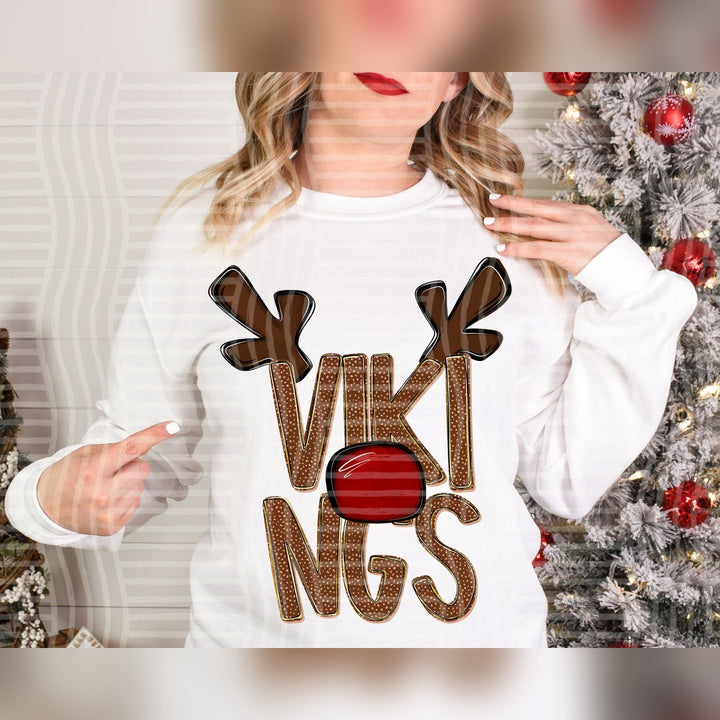Vikings Deer Antler Mascots DTF transfer