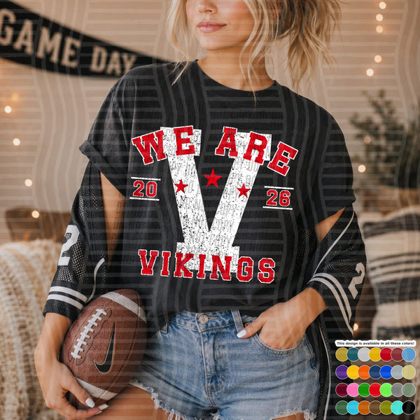 Varsity Initials White Outline Mascots Vikings design