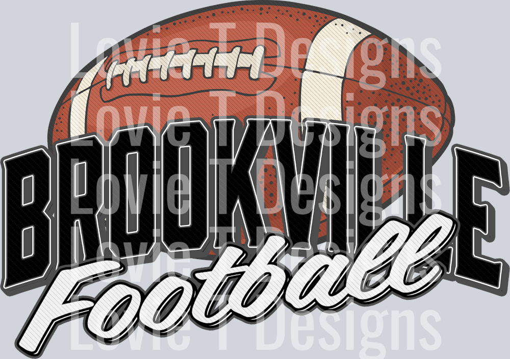 Vintage Mascot FOOTBALL BROOKVILLE BLACK