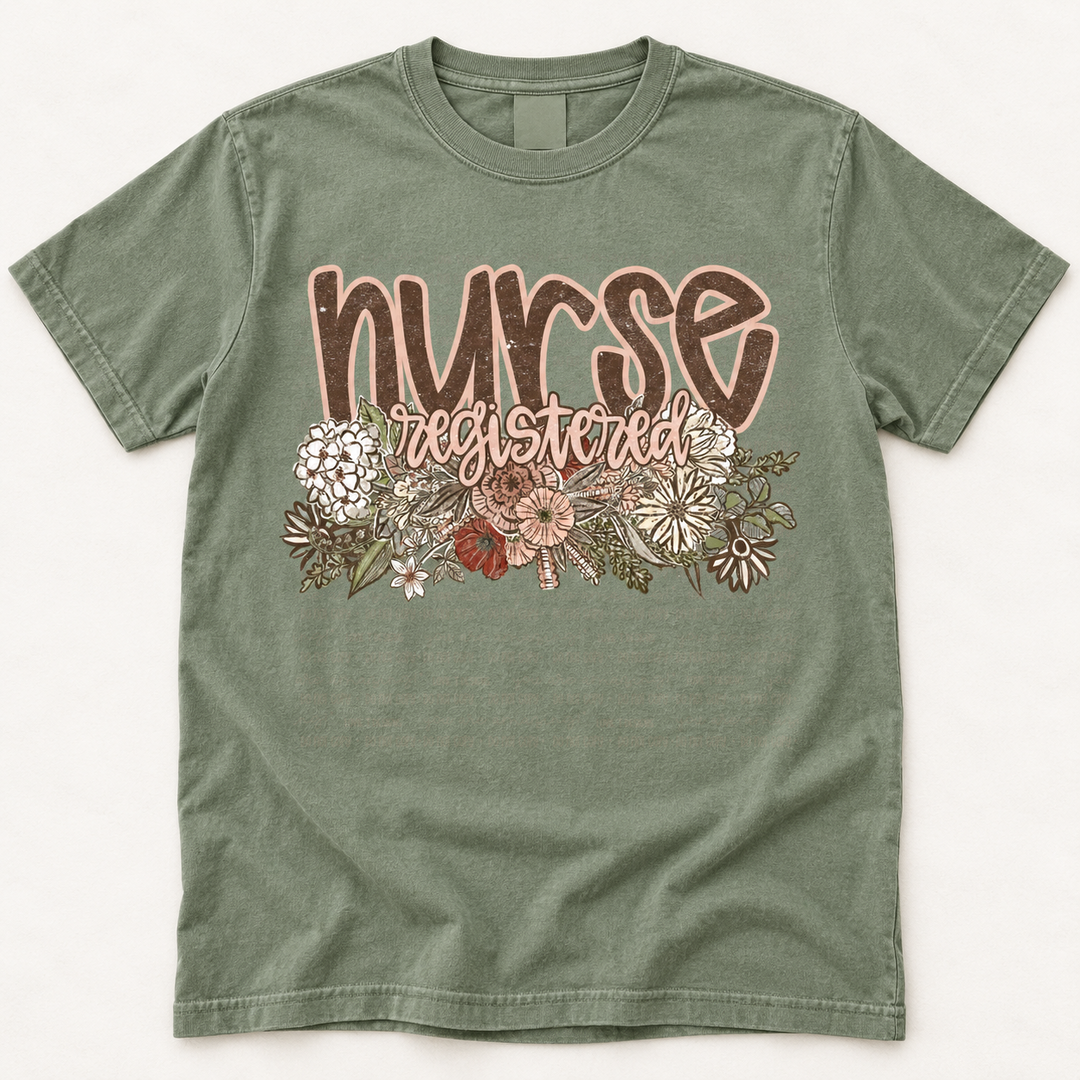 Vintage Floral Names customizable DTF transfer mockup