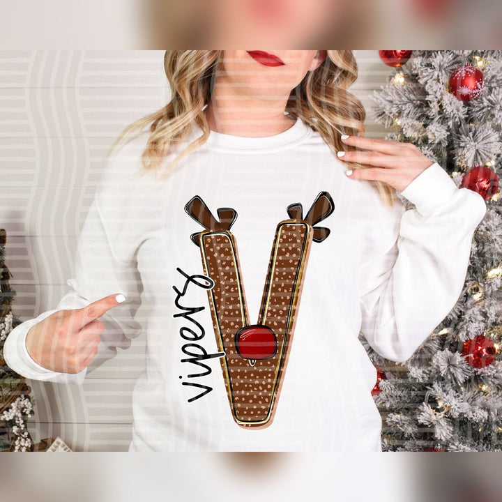 Vipers Deer Antler Initial Mascots DTF transfer