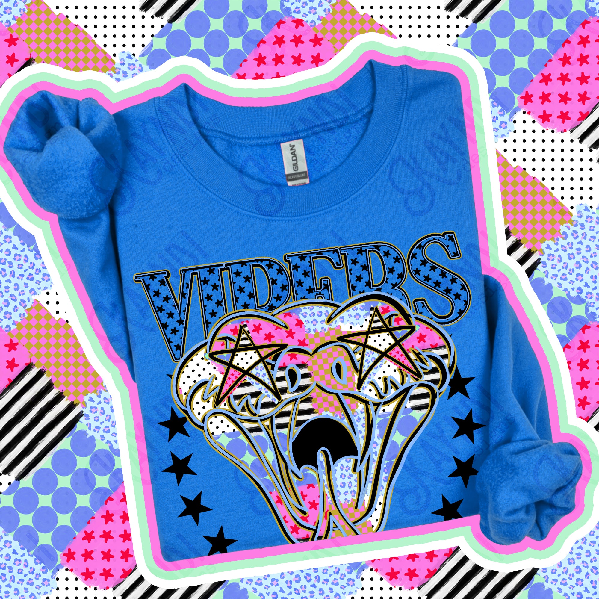Patchwork Varsity Stars Mascots Vipers design
