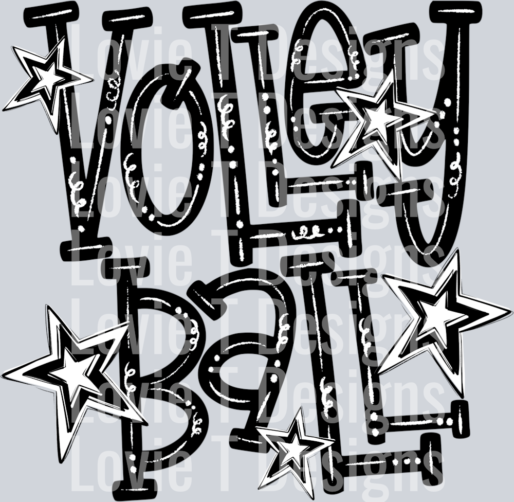 Volleyball Doodle Typography