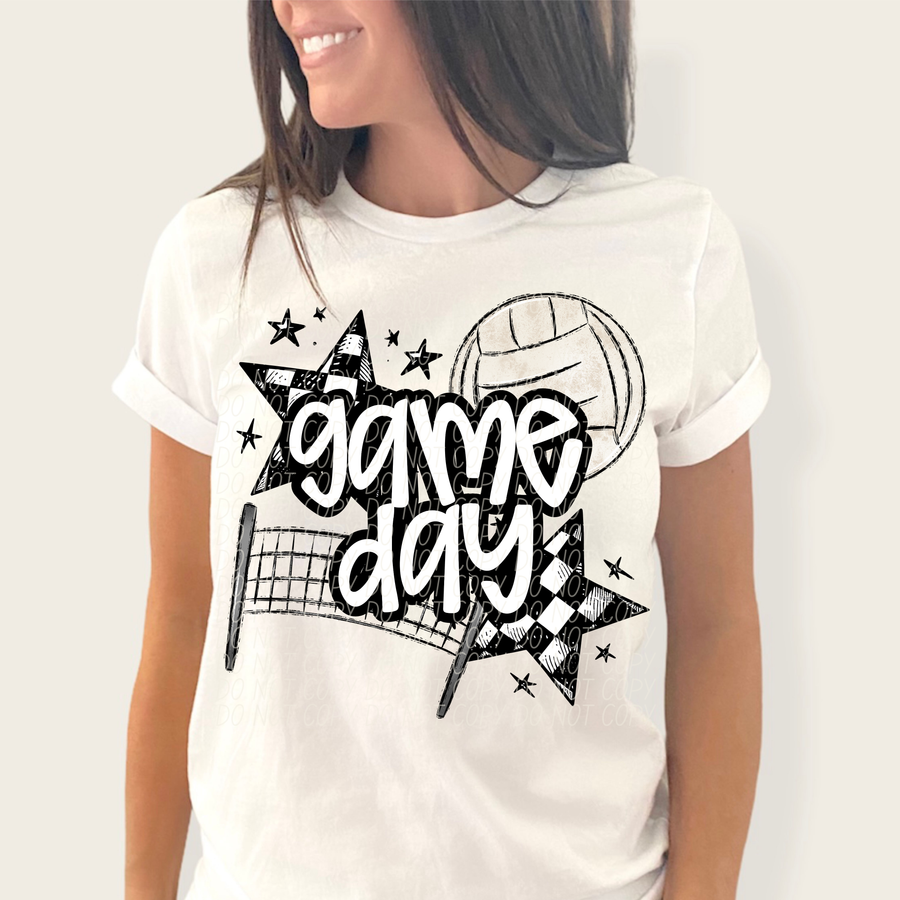 Volleyball White-[DTF Transfer]-Lovie T Designs