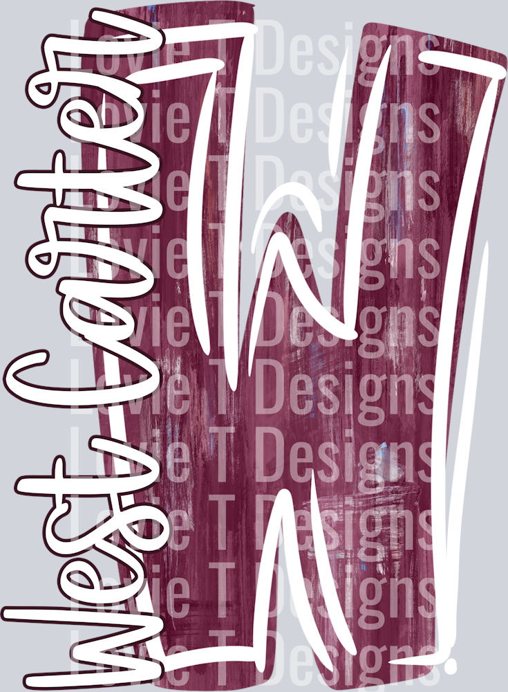 W WEST CARTER MAROON AND WHITE