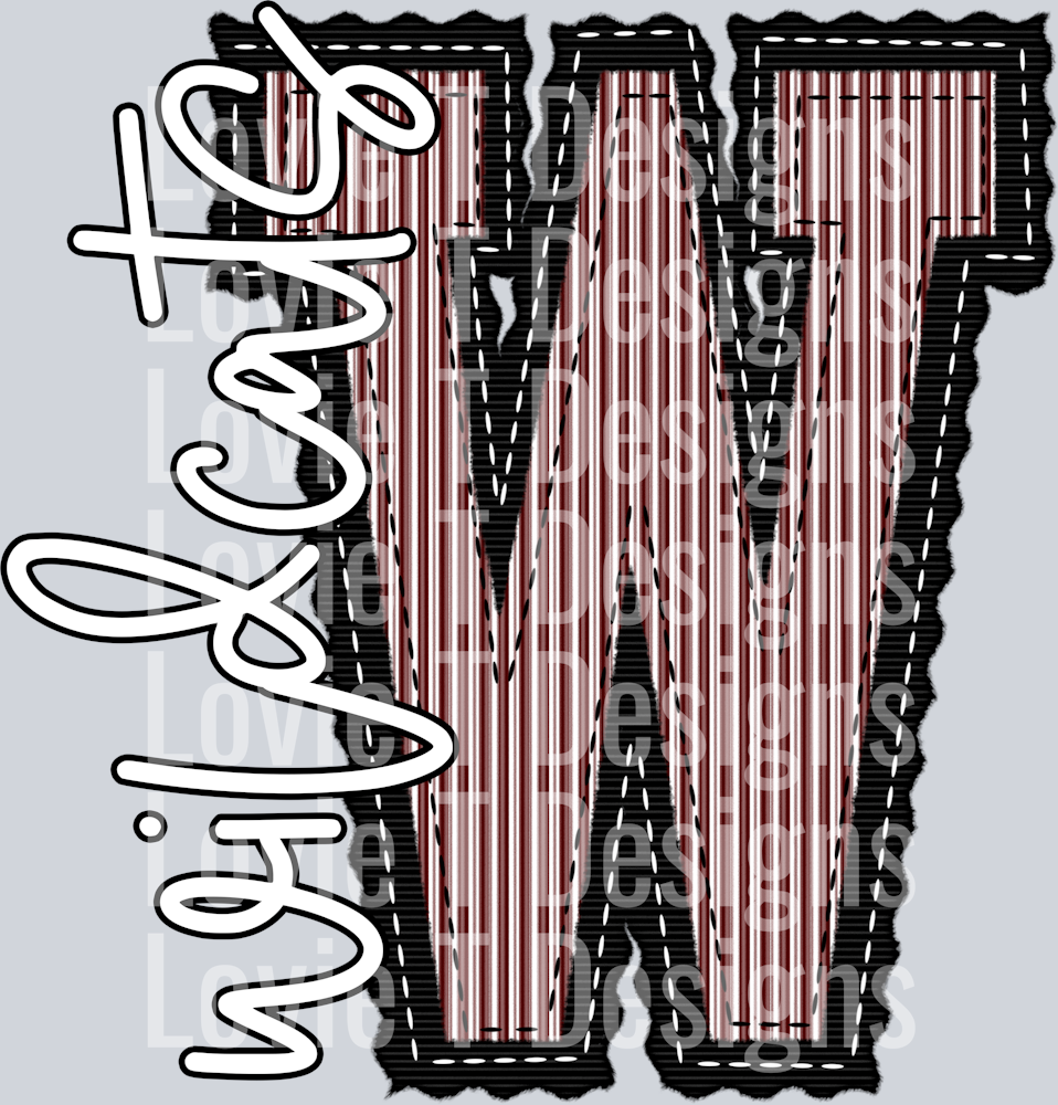 W WILDCATS PREPSTER BLACK BASE MAROON TOP