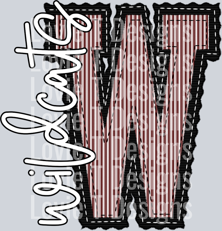 W WILDCATS PREPSTER BLACK BASE MAROON TOP