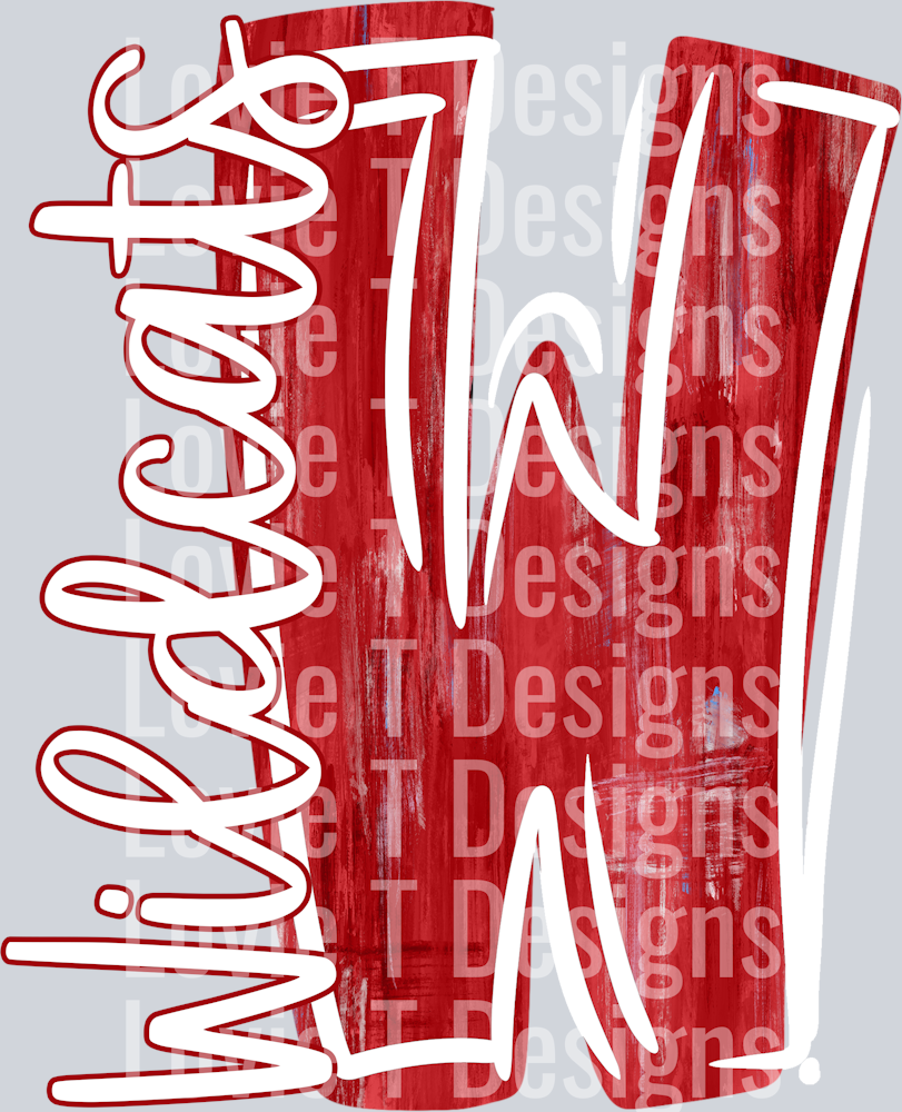 W WILDCATS RED AND WHITE