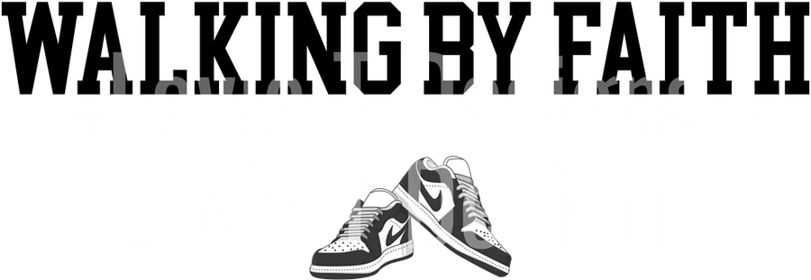 WALKING BY FAITH TRIPPING CONSTANTLY BLACK AND WHITE NIKES