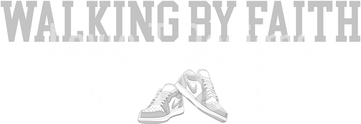 WALKING BY FAITH TRIPPING CONSTANTLY LIGHT GRAY AND WHITE NIKES