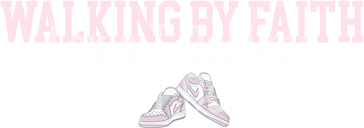 WALKING BY FAITH TRIPPING CONSTANTLY LIGHT PINK AND WHITE NIKES