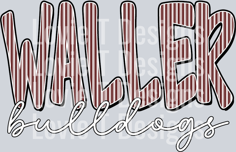 WALLER BULLDOGS MAROON SEERSUCKER WORD