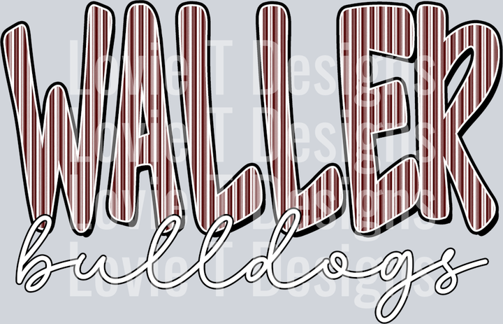 WALLER BULLDOGS MAROON SEERSUCKER WORD