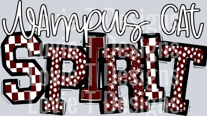 WAMPUS CAT SO SPORTY SPIRIT MAROON