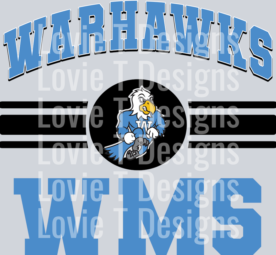 WARHAWKS CAROLINA BLUE Sport Stripe Emblem