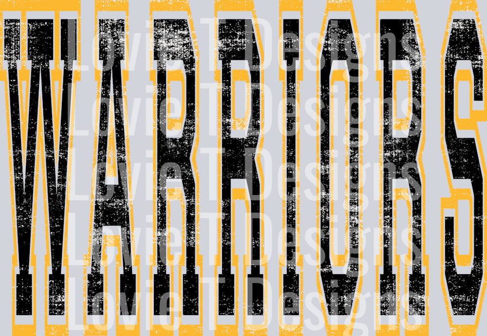 WARRIORS BLACK AND YELLOW GOLD VARSITY STYLE