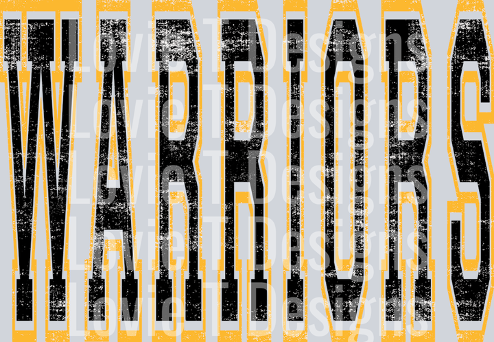 WARRIORS BLACK AND YELLOW GOLD VARSITY STYLE