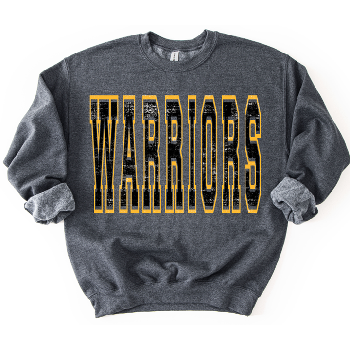 Warriors Black and Yellow Gold Varsity Style – DTF Transfer