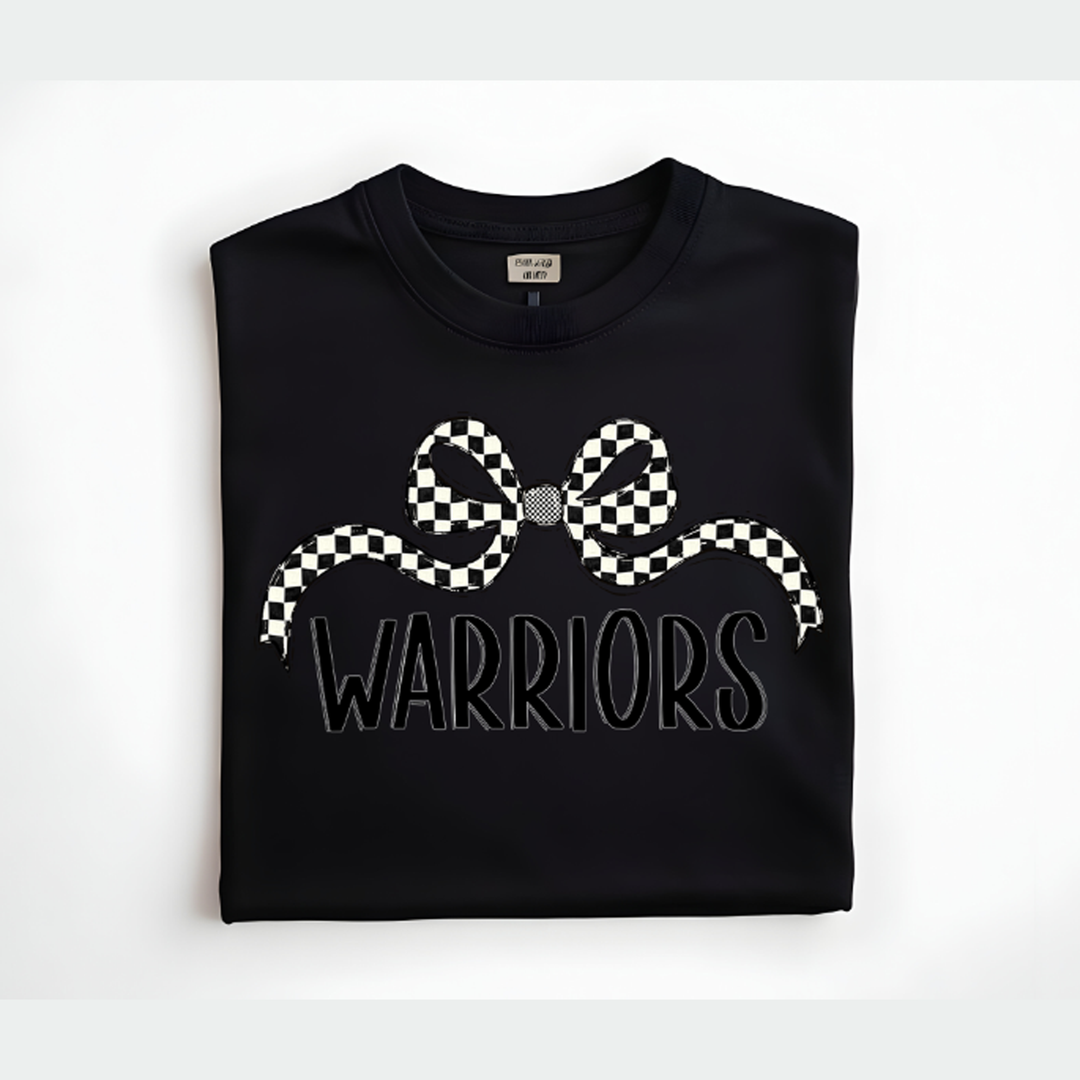 Warriors Checker Wide Bow – DTF Transfer