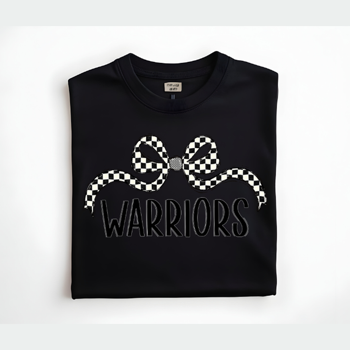 Warriors Checker Wide Bow – DTF Transfer