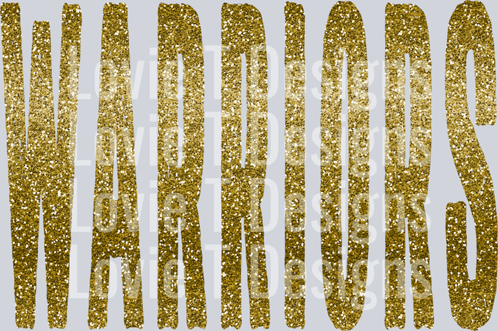 WARRIORS GOLD OVERIZED GRUNGE MASCOT