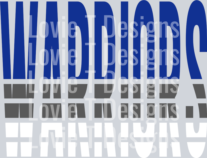 WARRIORS SPLIT VARSITY ROYAL GRAY AND WHITE