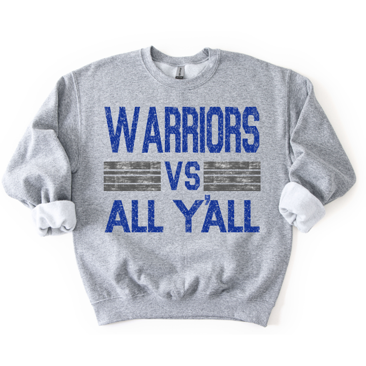 Warriors Vs All Y'all Royal Blue and Gray – DTF Transfer
