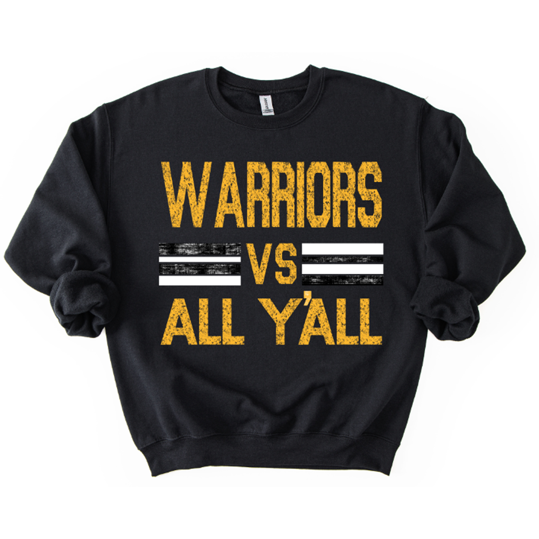 Warriors Vs All Y'all Yellow Gold Black and White – DTF Transfer