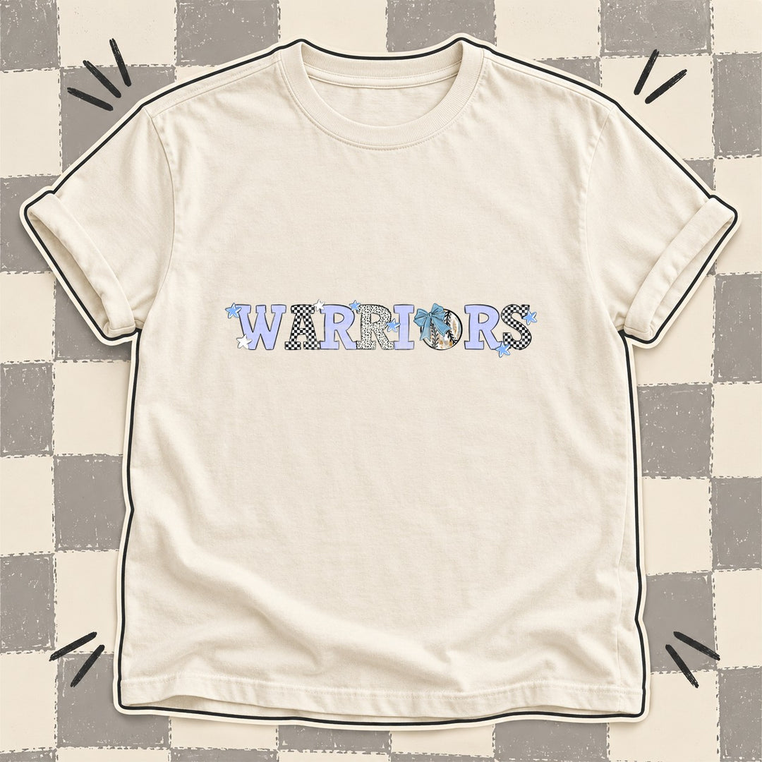 Warriors Columbia Blue White Mixed Doodle Baseball Mascots – Mascot Colors DTF transfer mockup