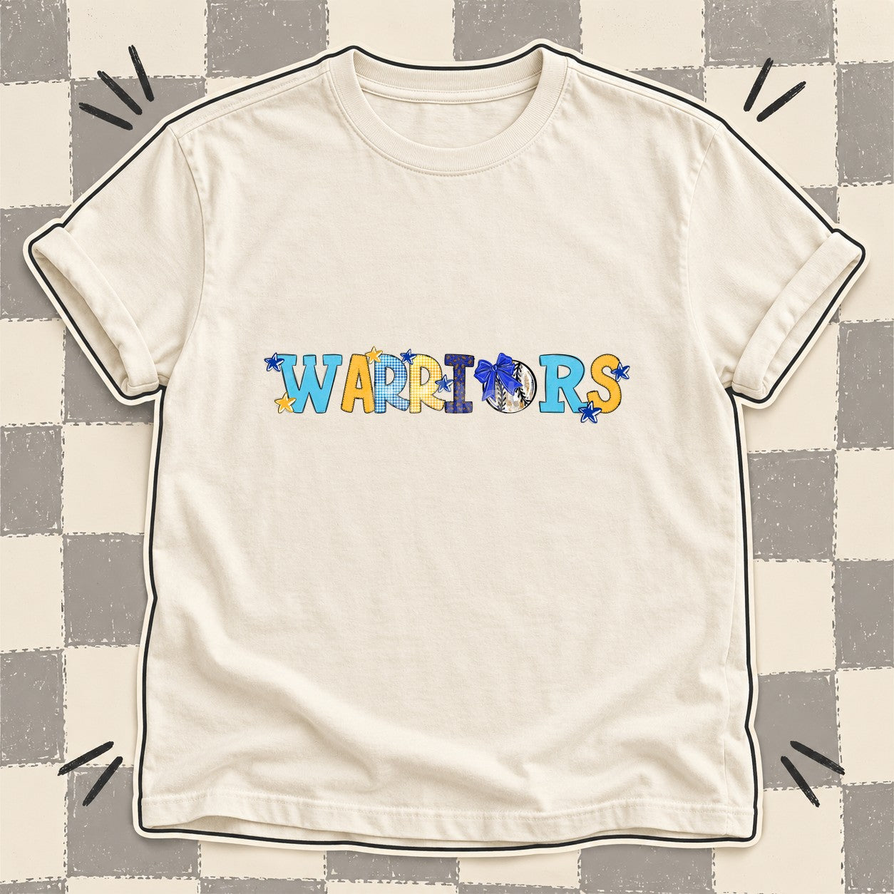 Mixed Doodle Baseball Mascots – Mascot Colors Warriors Royal Blue Yellow Gold design