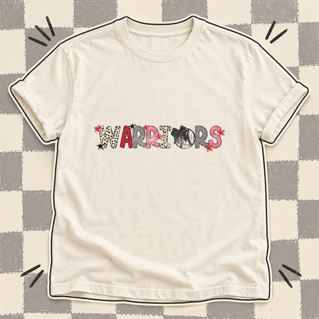 Warriors Mixed Doodle Baseball Mascots – Stitched Ballpark DTF transfer mockup