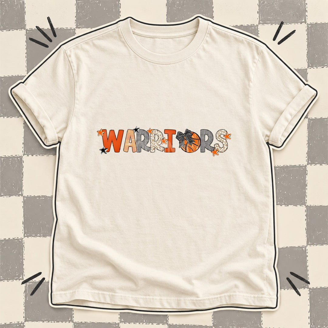 Warriors Mixed Doodle Basketball Mascots – Hoops Houndstooth DTF transfer mockup