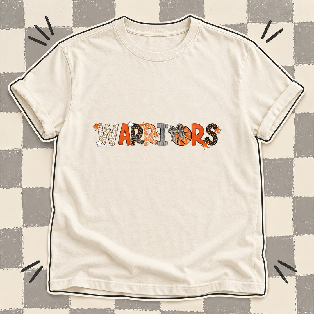 Warriors Mixed Doodle Basketball Mascots – Orange and Brown DTF transfer mockup