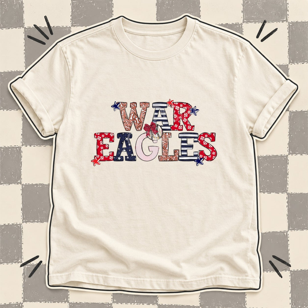 War Eagles Mixed Doodle Baseball Mascots – Ballpark Classic DTF transfer mockup