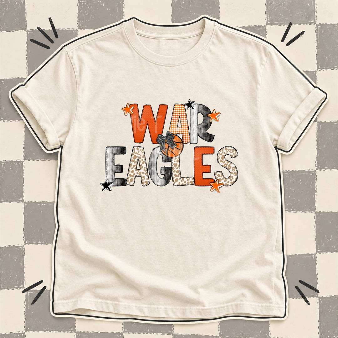 War Eagles Mixed Doodle Basketball Mascots – Hoops Houndstooth DTF transfer mockup