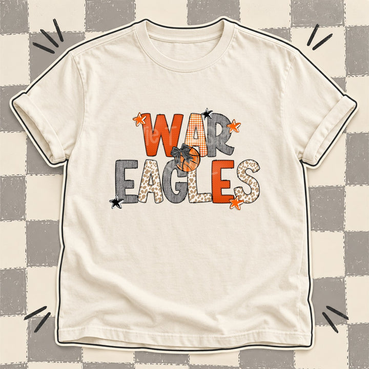 War Eagles Mixed Doodle Basketball Mascots – Hoops Houndstooth DTF transfer mockup