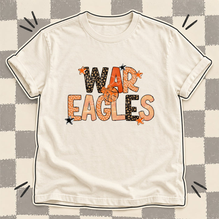 War Eagles Mixed Doodle Basketball Mascots – Leopard Court DTF transfer mockup